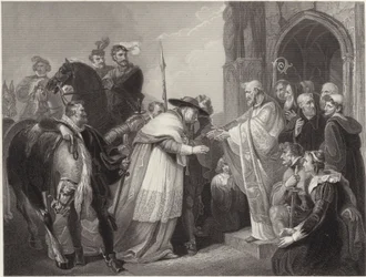 Cardinal Wolsey at Leicester Abbey (engraving)