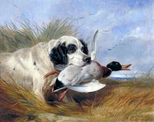 Dog with Wild Duck