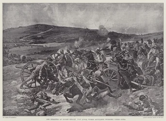 The disaster at Koorn Spruit, the Royal Horse Artillery working their guns