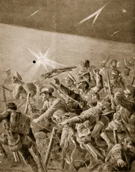 British Infantry Forcing Their Way Through German Wire Entanglements