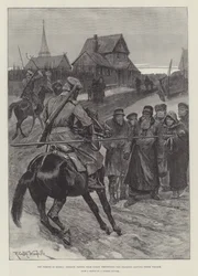 The Famine in Russia, Cossack Patrol near Kazan preventing the Peasants leaving their Village