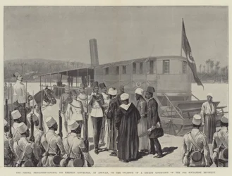 The Sirdar, Brigadier-General Sir Herbert Kitchener, at Assouan, on the Occasion of a Recent Inspection of the 10th Soudanese Regiment
