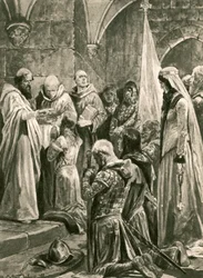 The anointing of Edward the Martyr at his coronation