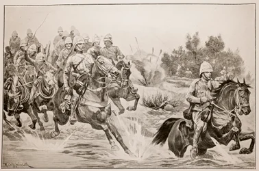 The great advance: Royal Horse Artillery (Cavalry Division) Crossing the Vaal