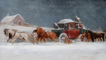 Coach in a Snowstorm