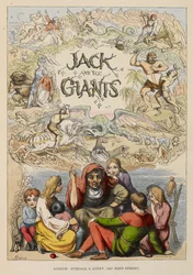 Illustrated title page showing an old person telling stories to children.