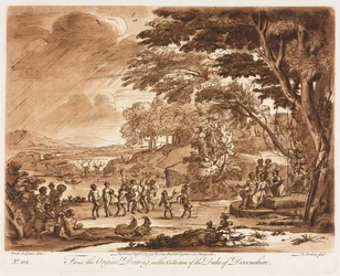 Liber Veritatis: No. 108, Landscape with Satyrs and Nymphs Dancing