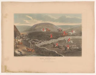 Landscape with Dogs and Hunters on Horseback Running Through Fields (Hare Hunting, Plate 2. War Turnips!)