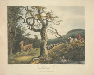 Set of Four: (2) Stag Hunting