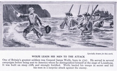 Wolfe leads his men to attack. Canada 1759 AD