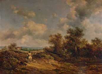 View Near Sevenoaks, Kent, with Man on White Horse, 19th Century, 1935