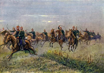 Saxon field artillery at the gallop
