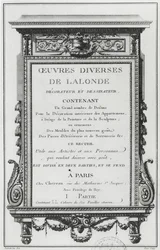 Frontispiece to Oeuvres Diverses de Lalonde, Decorateur et Dessinateur