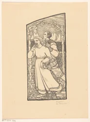 Girl with a Basket and Boy with a Rope