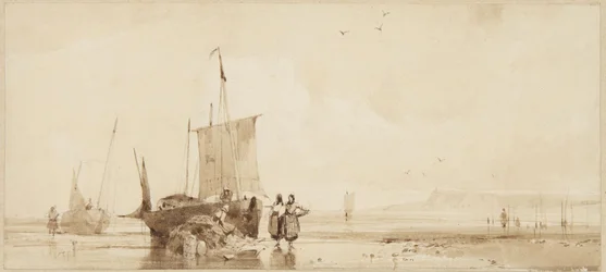 Fishing Boats on the Sands on the Normandy Coast