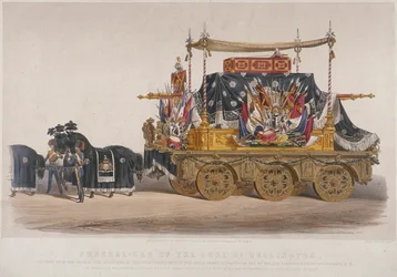 View of the funeral car of the Duke of Wellington