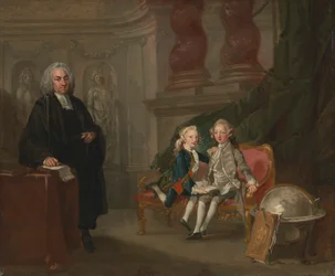 Prince George and Prince Edward Augustus, Sons of Frederick, Prince of Wales, with Their Tutor Dr. Francis Ayscough
