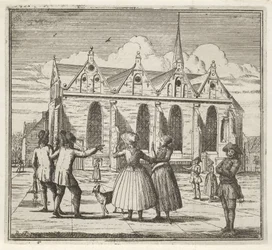 Men and Women on a Square near the Great Church in Leeuwarden, The Winter (series title), Winter Scenes (series title)