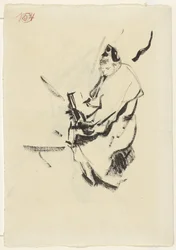 Reclining Woman, in Cushions, with a Book