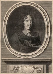 Portrait of Jean Chapelain, French Poet. Engraving by Nanteuil and Peulot