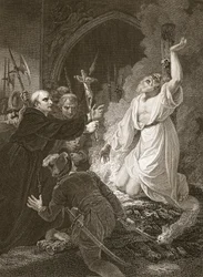The Martyrdom of Archbishop Cranmer, Engraved by W. Bromley, Illustration from David Hume