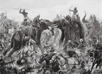 The Defeat of Pulikesin II Chalukhya by Mahamalla Pallava at Badami, AD 642
