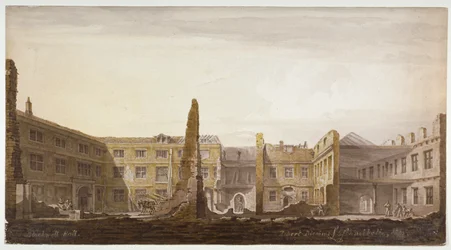 Blackwell Hall during demolition, City of London