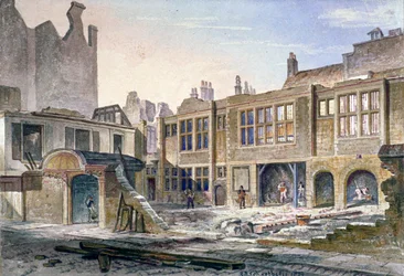 View of the demolition of Winchester Place, London, 1839