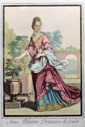Anne Palatine, Princess of Conde - engraving by Robert Bonnart