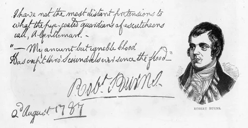 Handwriting and Signature of Robert Burns, 1787