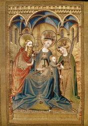 Saint Mary and Child Between Saint Catherine and Saint John Baptist (Detail)