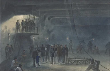 Coiling the Cable in the After-tank on Board the Great Eastern at Sheerness: Visit