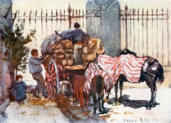 Loading a Cart with Wine-Flasks