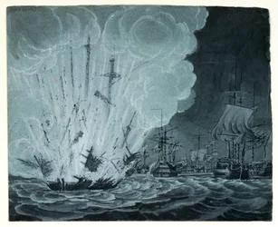 Ship Blowing Up at the Battle of the Nile