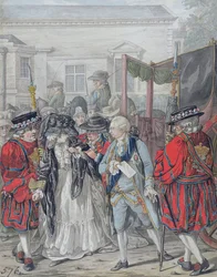 Margaret Nicholson Attempting to Assassinate His Majesty, George III (1738-1820), at the Garden Entrance of St. James