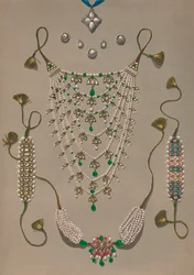 Cross Pendant Brooches & Earrings, Suite of Indian Ornaments, 1863