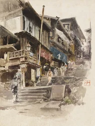 A Street in Ikao, Japan II, 1890