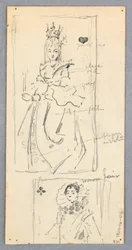 Street Scene, Italy (recto); Two Enframed Views of Women on Playing Cards (verso), 1882