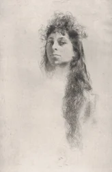 Head of a Girl with Long Hair