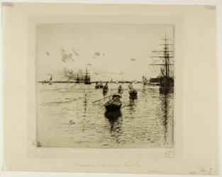 Lagoon with Steamers and Gondolas, Venice