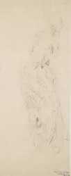 Sketch of Woman in Flower Print Dress, Possibly for Moods to Music Mural