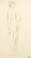 Study of Draped Female Figure for Moods to Music Mural