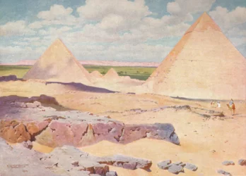 The Pyramids of Gizeh from the Desert, c1880, 1904