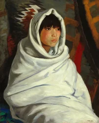 Indian Girl in White Blanket