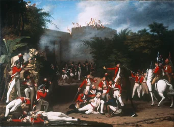 The Death of Colonel Moorehouse at the Storming of the Pettah Gate of Bangalore on 7th March 1791, 1793