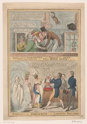 Caricature of the Marriage of the Marquis of Worcester and Anne Francis Culling Smith, 1822