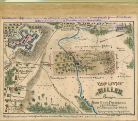 Camp Lawton at Millen, Georgia - About 8,600 Prisoners Confined Here 14th November 1864