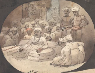 Sketch of Mahaji Sindia in His Tent