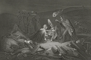 The Battle Field of the Alma, the Night after the Battle, engraved by D.J. Pound
