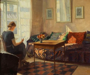 A Woman Reading at a Window